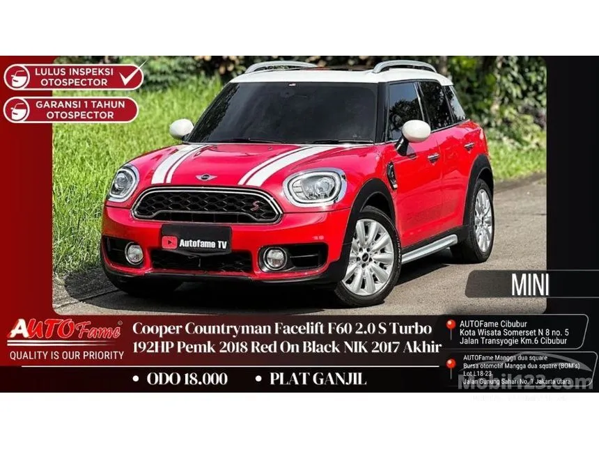 Jual Mobil MINI Countryman 2017 Cooper S 2.0 di DKI Jakarta Automatic SUV Merah Rp 445.000.000