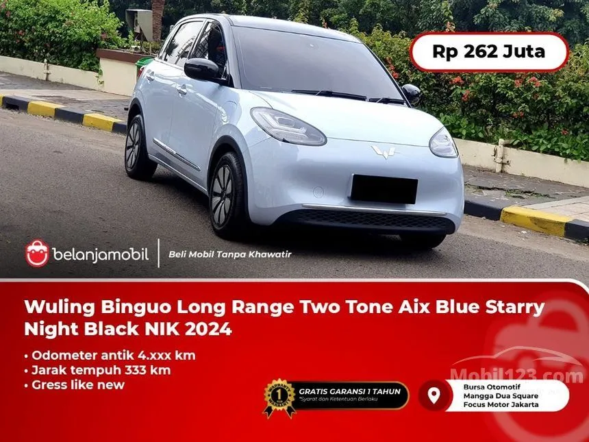 Jual Mobil Wuling Binguo EV 2024 333 Long Range AC di DKI Jakarta Automatic Hatchback Biru Rp 262.000.000