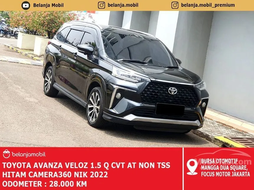 Jual Mobil Toyota Veloz 2022 Q (Non Premium Color) 1.5 di Banten Automatic MPV Hitam Rp 229.000.000