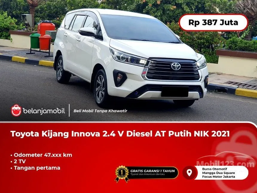 Jual Mobil Toyota Kijang Innova 2021 V 2.4 di DKI Jakarta Automatic MPV Putih Rp 387.000.000