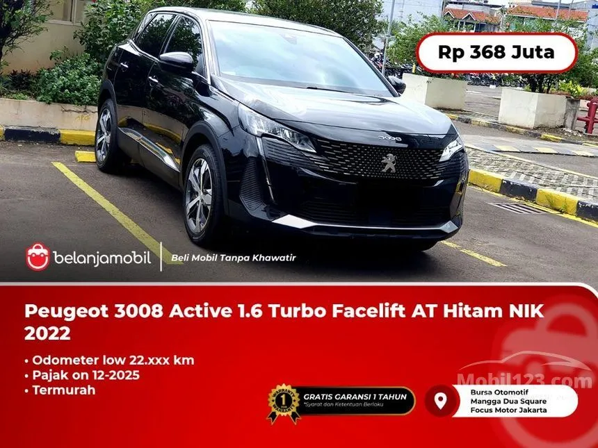 Jual Mobil Peugeot 3008 2022 Active 1.6 di Jawa Barat Automatic SUV Hitam Rp 368.000.000