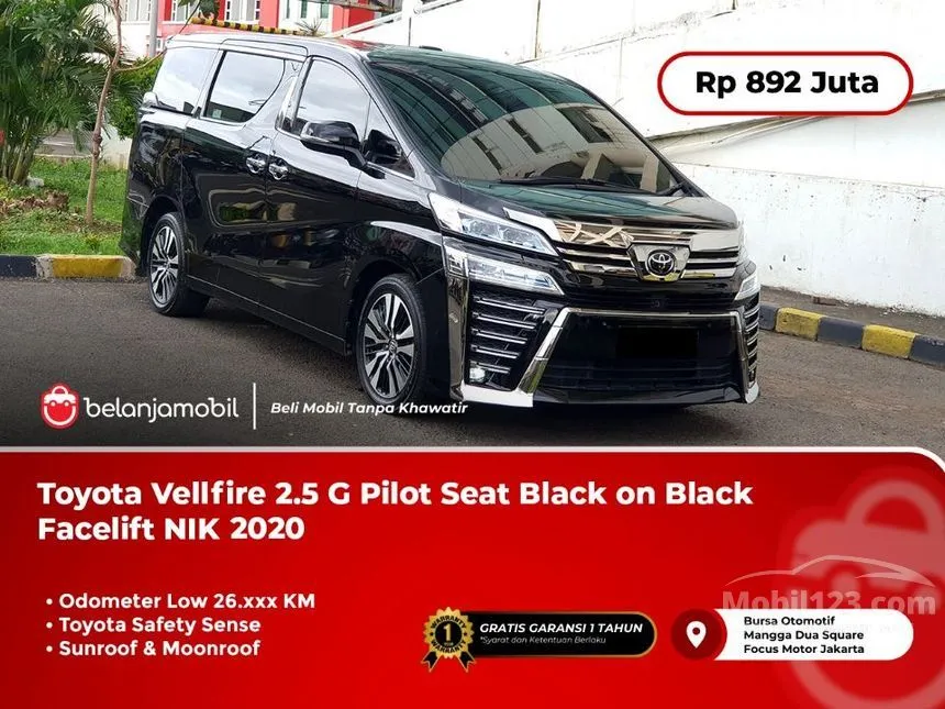 Jual Mobil Toyota Vellfire 2020 G 2.5 di DKI Jakarta Automatic MPV Hitam Rp 892.000.000