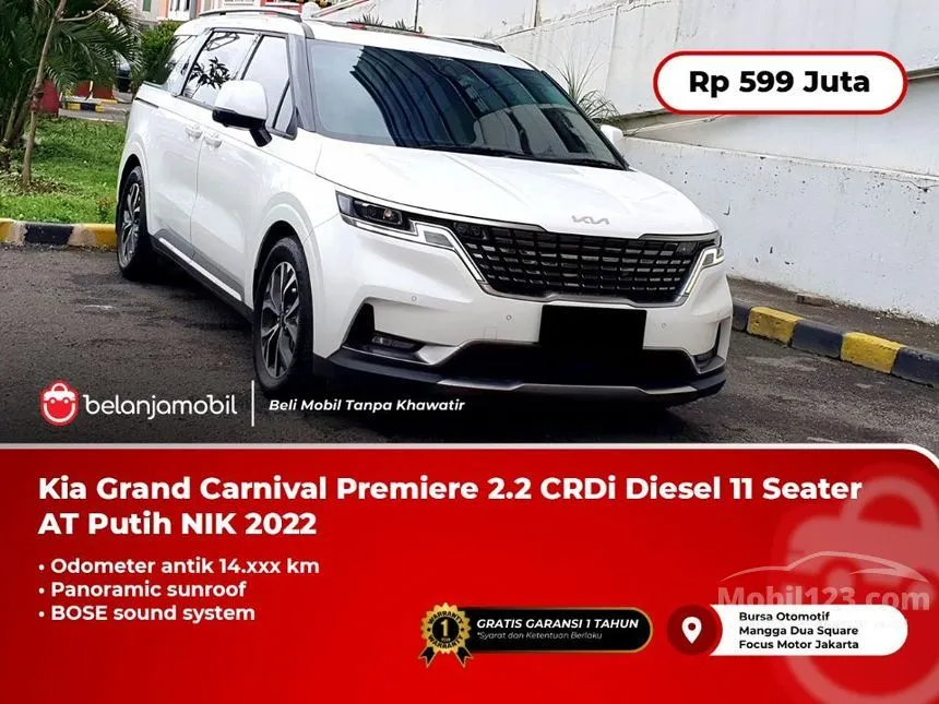 Jual Mobil KIA Grand Carnival 2022 Premiere 11 Seater 2.2 di DKI Jakarta Automatic MPV Putih Rp 599.000.000