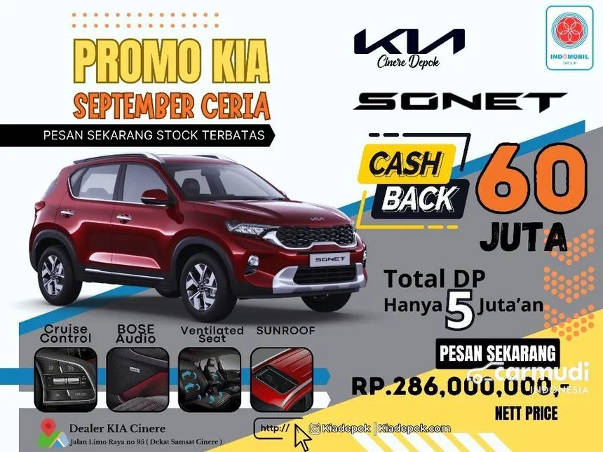 Jual Mobil KIA Sonet 2023 Premiere 1.5 di DKI Jakarta Automatic Wagon Hitam Rp 285.750.000