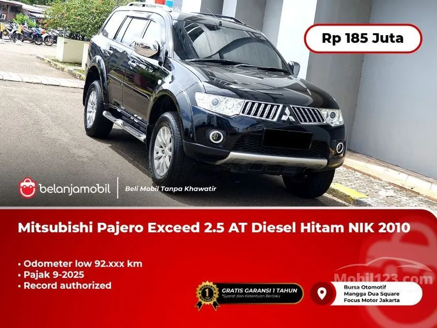 Jual Mobil Mitsubishi Pajero Sport 2010 Exceed 4x2 2.5 di Jawa Barat Automatic SUV Hitam Rp 185.000.000