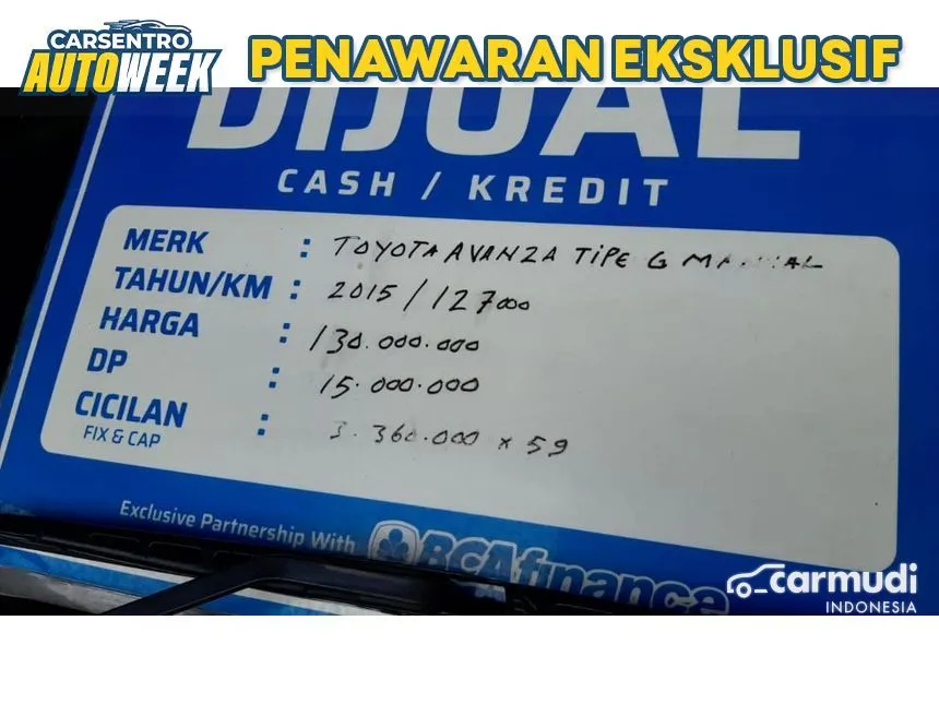 2015 Toyota Avanza G MPV