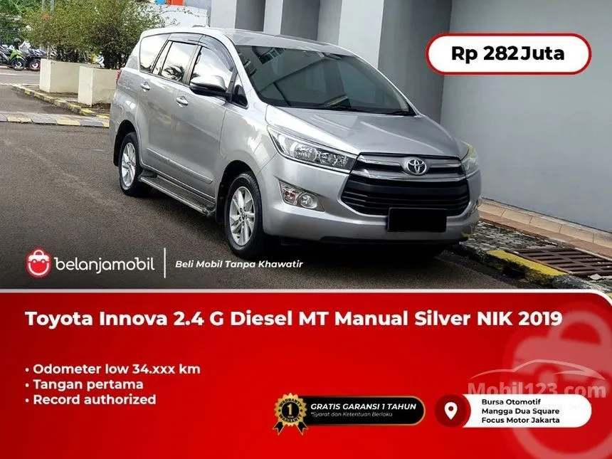 Jual Mobil Toyota Kijang Innova 2019 G 2.4 di DKI Jakarta Manual MPV Silver Rp 282.000.000