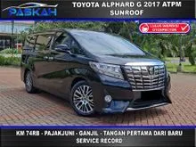 2017 Toyota Alphard 2.5 G MPV, KM 74K, HITAM, Ganjil,