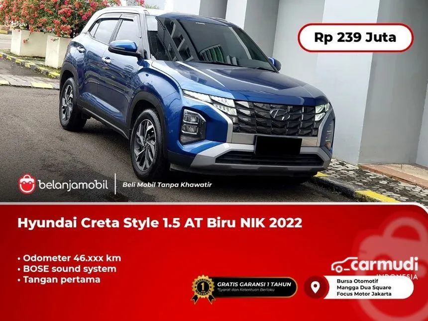 Jual Mobil Hyundai Creta 2022 Style 1.5 di DKI Jakarta Automatic SUV Biru Rp 239.000.000