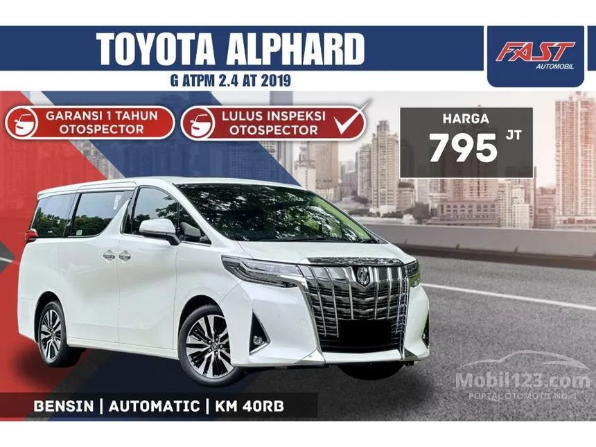Jual Mobil Toyota Alphard 2019 G 2.5 di DKI Jakarta Automatic MPV Putih Rp 795.000.000