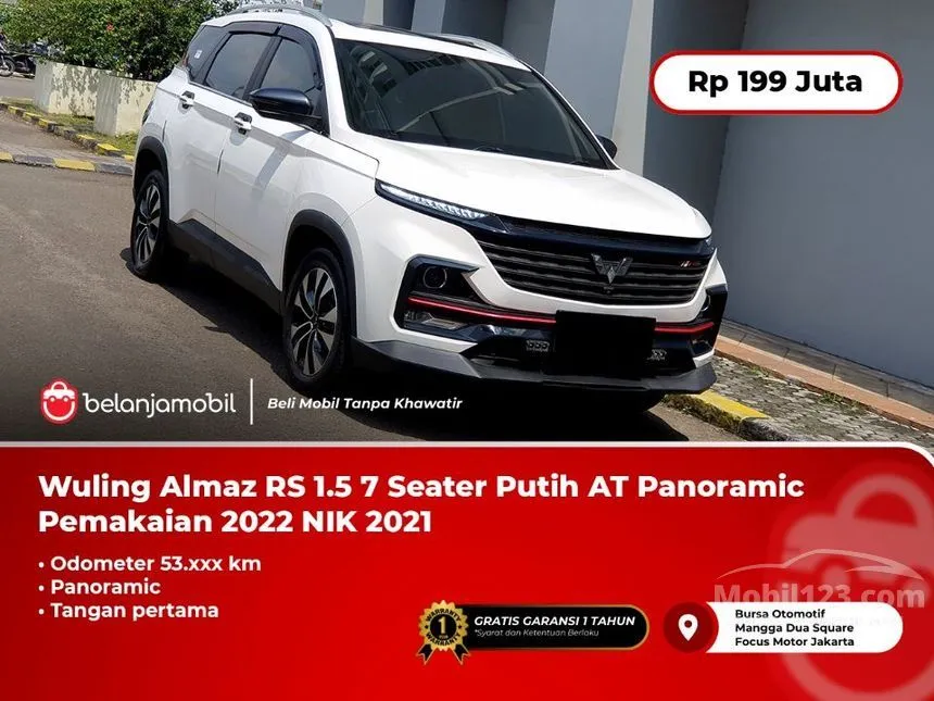 Jual Mobil Wuling Almaz 2021 RS Exclusive 7 Seater 1.5 di DKI Jakarta Automatic SUV Putih Rp 199.000.000