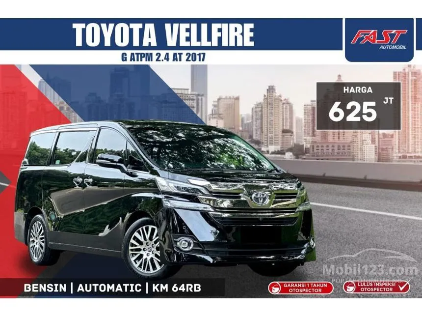 Jual Mobil Toyota Vellfire 2017 G 2.5 di DKI Jakarta Automatic MPV Hitam Rp 625.000.000