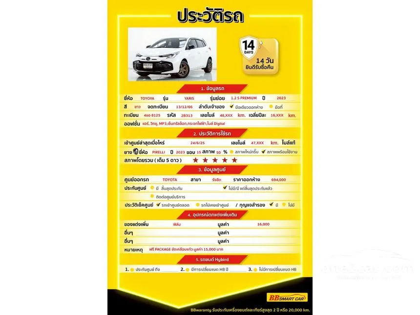 2023 Toyota YARIS Premium S Hatchback