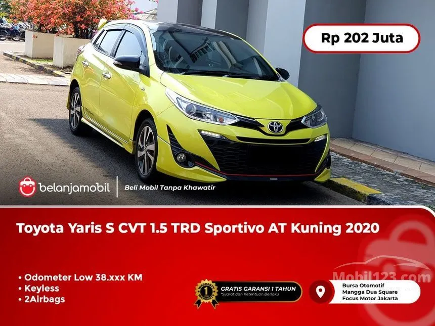 Jual Mobil Toyota Yaris 2020 TRD Sportivo 7 AB 1.5 di DKI Jakarta Automatic Hatchback Kuning Rp 202.000.000