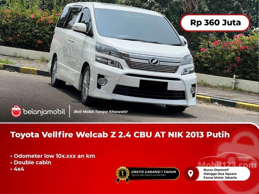 Jual Mobil Toyota Vellfire 2013 Z 2.4 di DKI Jakarta Automatic MPV Putih Rp 360.000.000