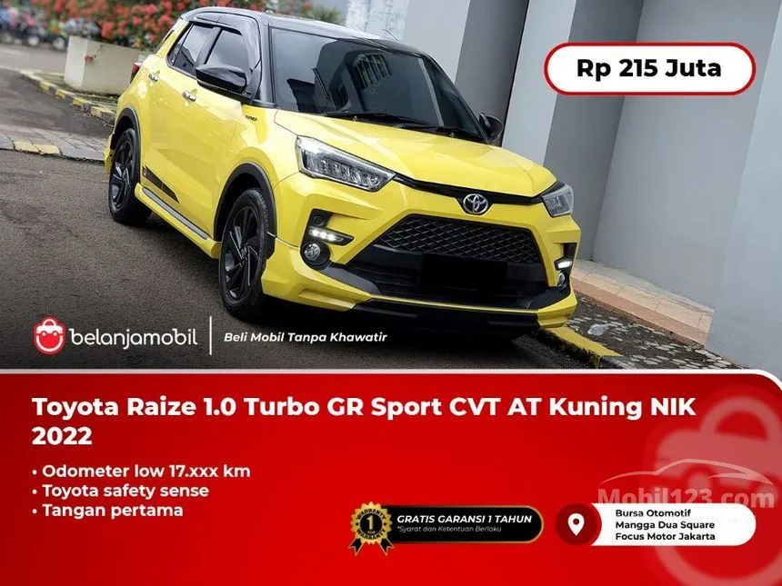 Jual Mobil Toyota Raize 2022 GR Sport TSS 1.0 di DKI Jakarta Automatic Wagon Kuning Rp 215.000.000