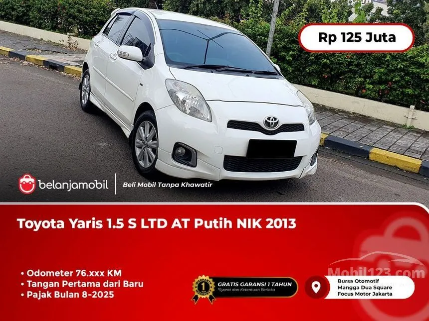 Jual Mobil Toyota Yaris 2013 S 1.5 di Jawa Barat Automatic Hatchback Putih Rp 125.000.000