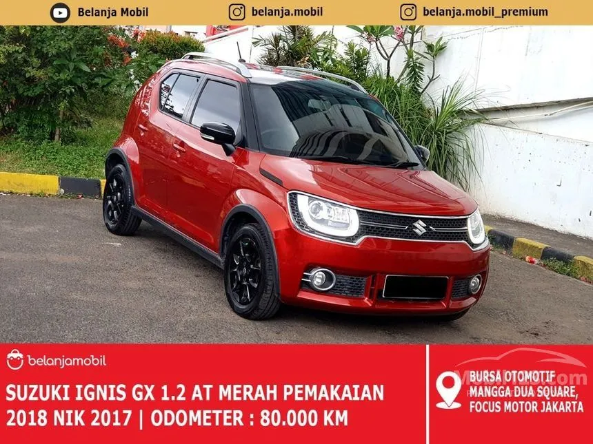 Jual Mobil Suzuki Ignis 2018 GX 1.2 di DKI Jakarta Automatic SUV Merah Rp 105.000.000