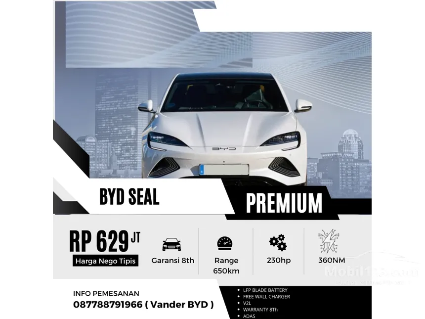 Jual Mobil BYD Seal 2024 Premium Extended Range di DKI Jakarta Automatic Sedan Putih Rp 629.000.000