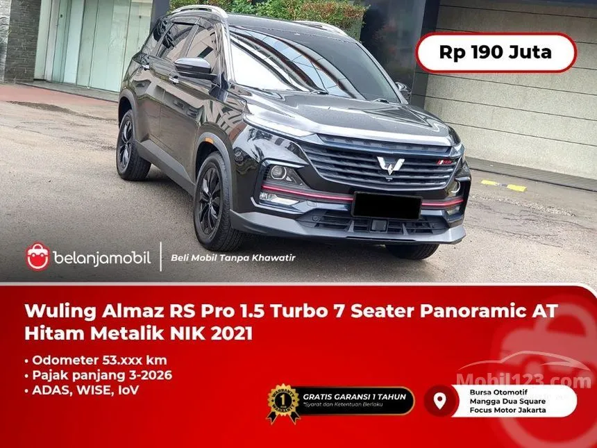 Jual Mobil Wuling Almaz 2021 RS Pro 1.5 di DKI Jakarta Automatic SUV Hitam Rp 190.000.000