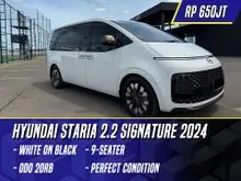 2024 Hyundai Staria 2.2 Signature 9 MPV 9 Seater White on Black Putih