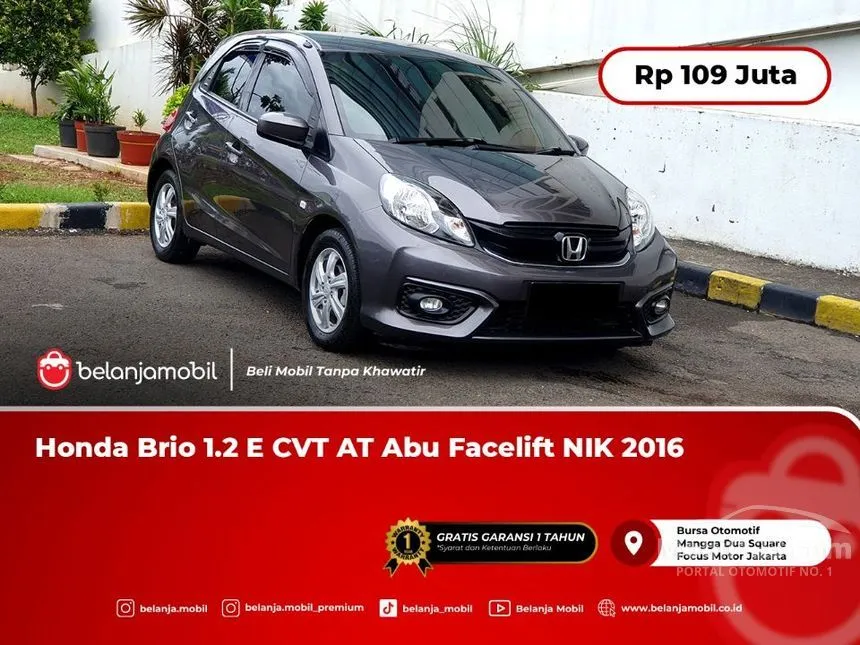 Jual Mobil Honda Brio 2016 Satya E 1.2 di DKI Jakarta Automatic Hatchback Abu