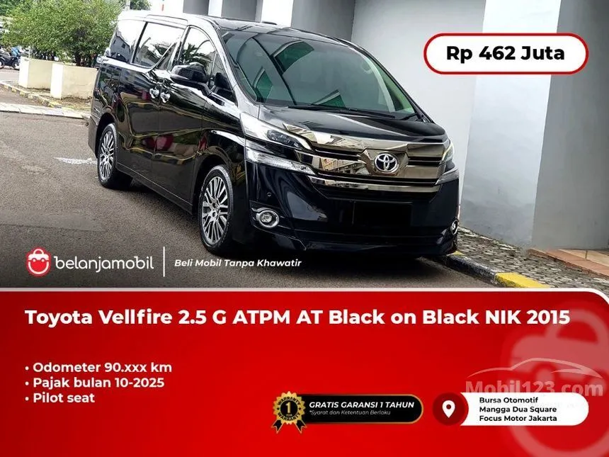Jual Mobil Toyota Vellfire 2015 G 2.5 di DKI Jakarta Automatic MPV Hitam Rp 462.000.000