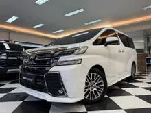 2015 Toyota Vellfire 2.5 ZG MPV Nik2015 CBU Japan Full Option Km40rb Pilot Seat Heater Seat Audio Premium Sound JBL #AUTOHIGH #BEST VALUE