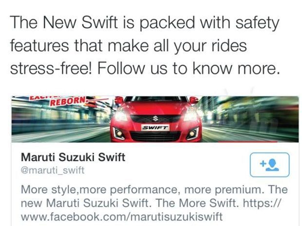 Berkicau di Twitter, Maruti Sanggah Swift Tak Aman