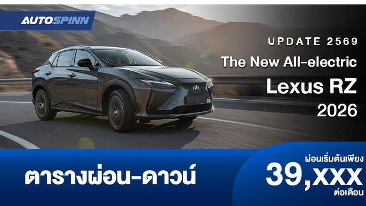ตารางผ่อน Lexus RZ ครอสโอเวอร์พลังงานไฟฟ้ารุ่นใหม่