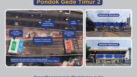 Hari Ini Gerbang Tol Pondok Gede Timur 2 Direlokasi Demi Pembangunan Kereta Cepat
