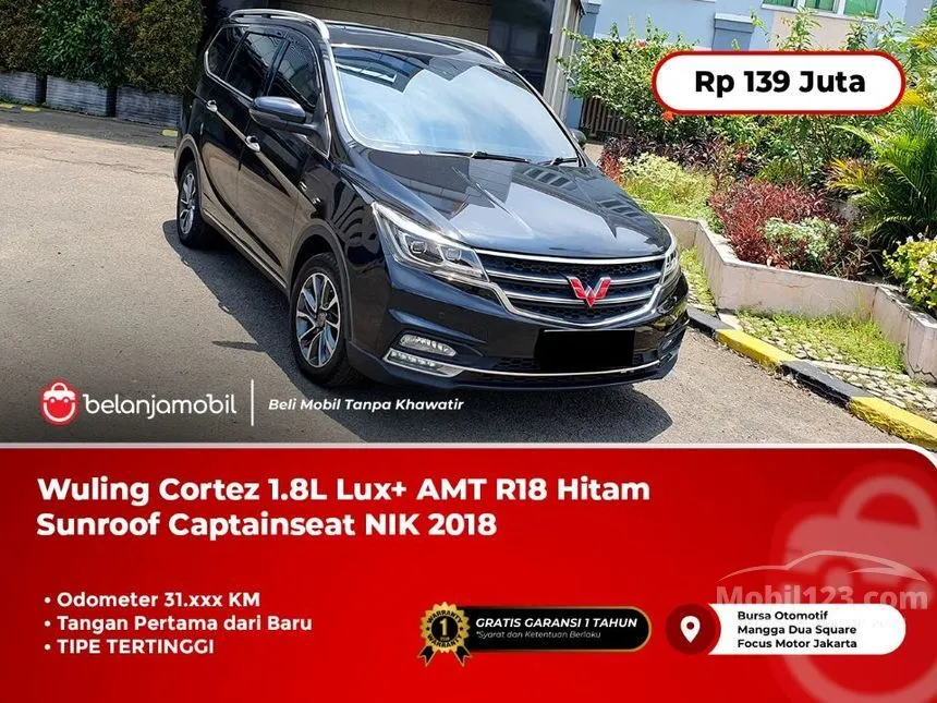 Jual Mobil Wuling Cortez 2018 L Lux+ 1.8 di DKI Jakarta Automatic MPV Hitam Rp 139.000.000