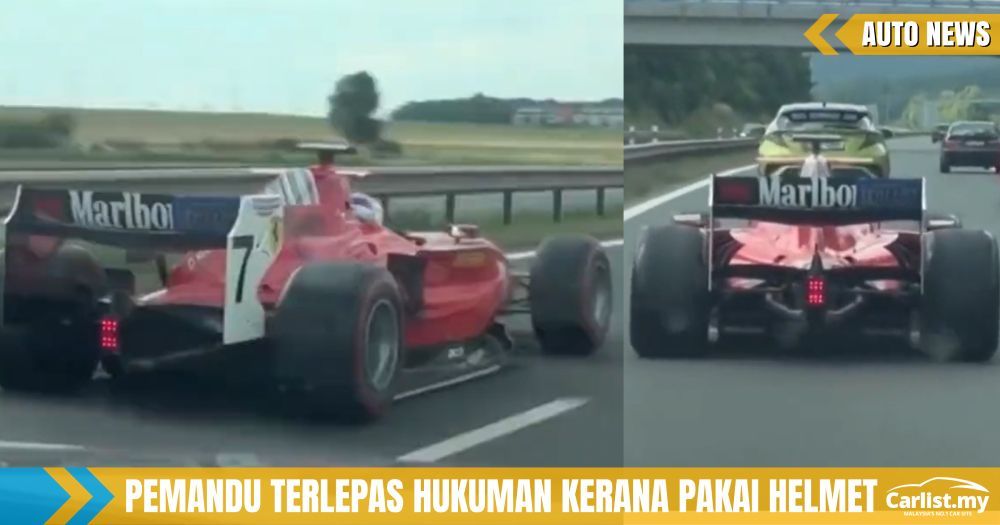 F1 Ferrari Muncul Di Lebuh Raya – Topi Keledar Jadi Penyelamat