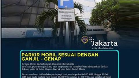 Aturan Parkir Ganjil Genap Resmi Dilaksanakan, Pelanggar akan Diderek