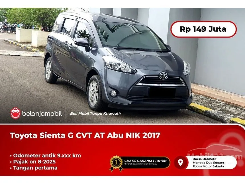Jual Mobil Toyota Sienta 2017 G 1.5 di Jawa Barat Automatic MPV Abu
