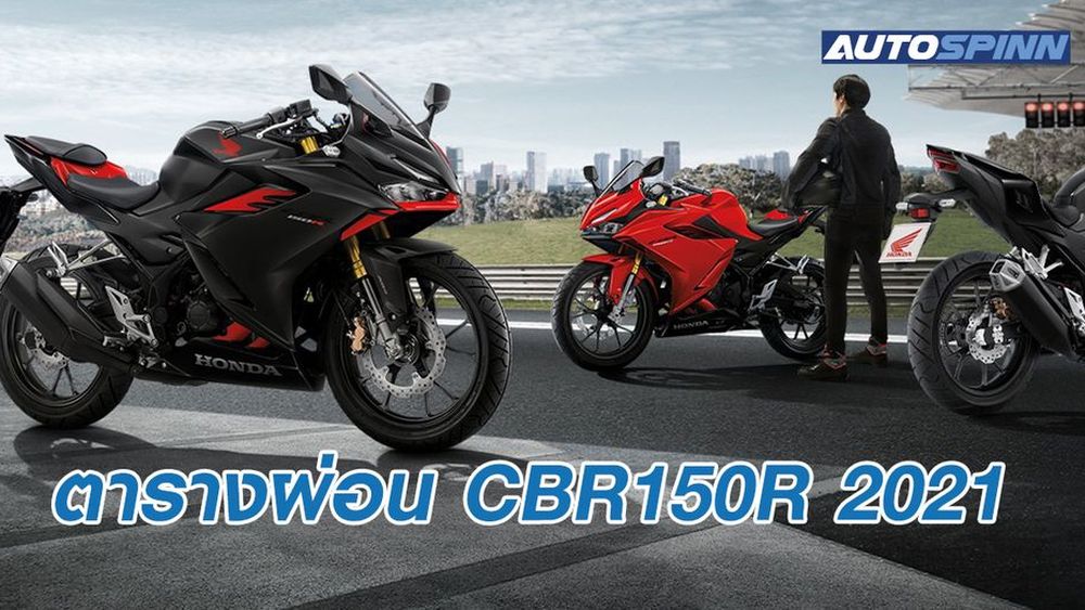 ตารางผ่อน ดาวน์ Honda CBR150R 2021 - ราคามอเตอร์ไซค์และตารางผ่อน