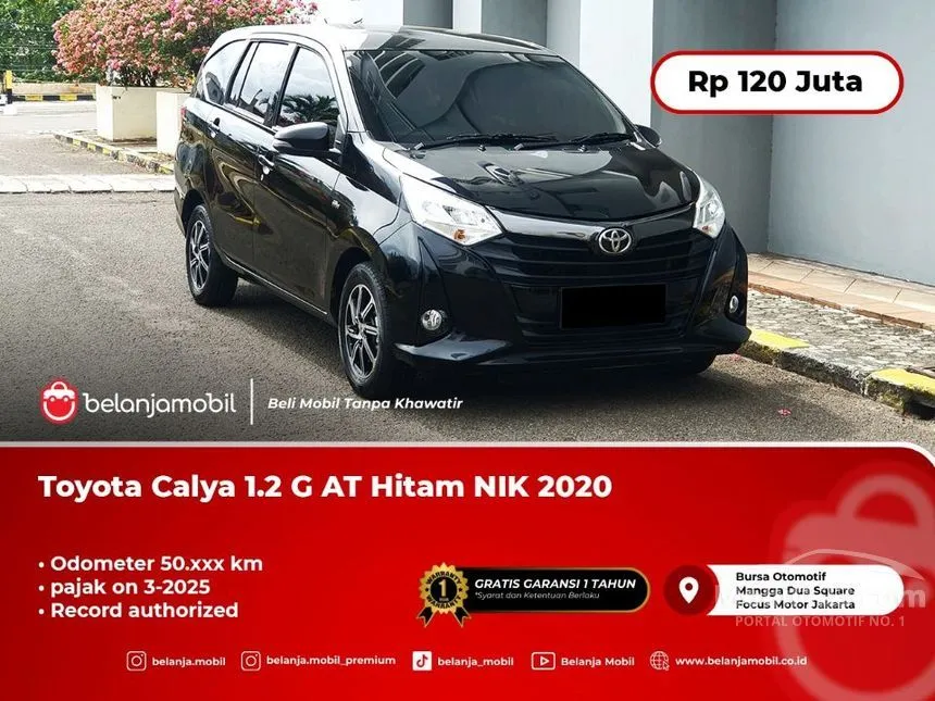 Jual Mobil Toyota Calya 2020 G 1.2 di DKI Jakarta Automatic MPV Hitam Rp 120.000.000