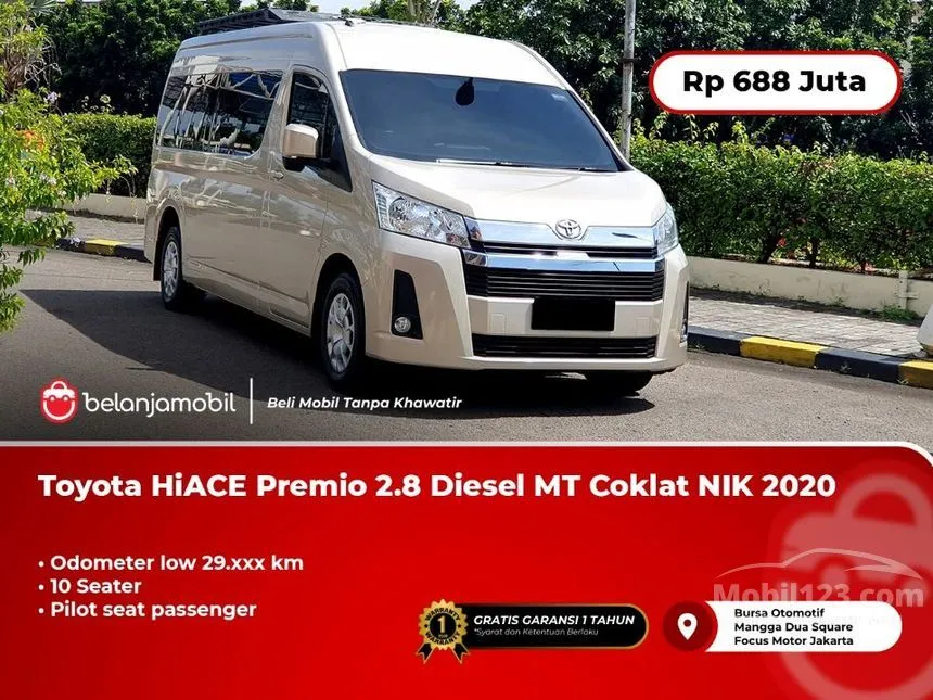 Jual Mobil Toyota Hiace 2020 Premio 2.8 di DKI Jakarta Manual Van Coklat Rp 688.000.000