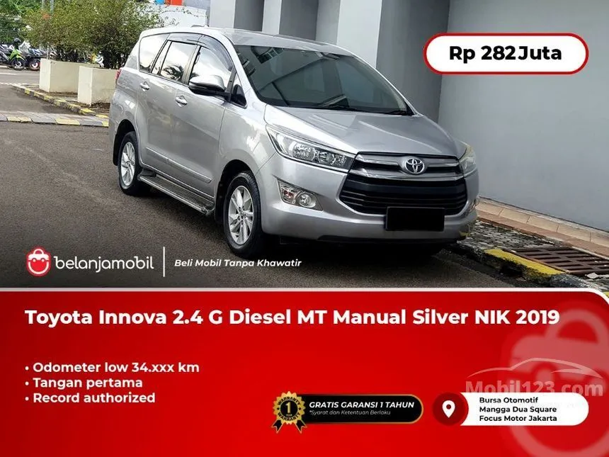 Jual Mobil Toyota Kijang Innova 2019 G 2.4 di DKI Jakarta Manual MPV Silver Rp 282.000.000