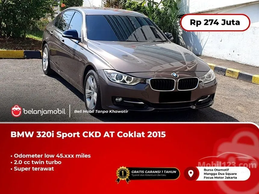 Jual Mobil BMW 320i 2015 Sport 2.0 di DKI Jakarta Automatic Sedan Coklat Rp 274.000.000