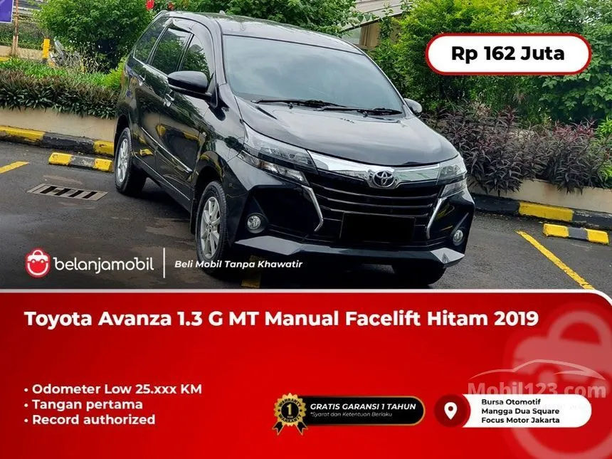Jual Mobil Toyota Avanza 2019 G 1.3 di Banten Manual MPV Hitam Rp 162.000.000