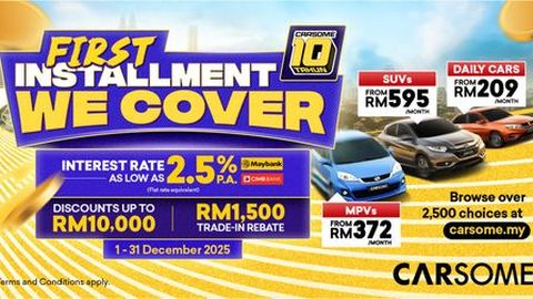 Cap Off 2025 In Style With CARSOME’s Year-End Deals Plus A Free 1st Instalment On Your Next Car!
