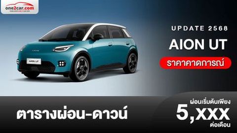 ตารางผ่อน AION UT รถแฮตช์แบ็กไฟฟ้า (ราคาคาดการณ์)