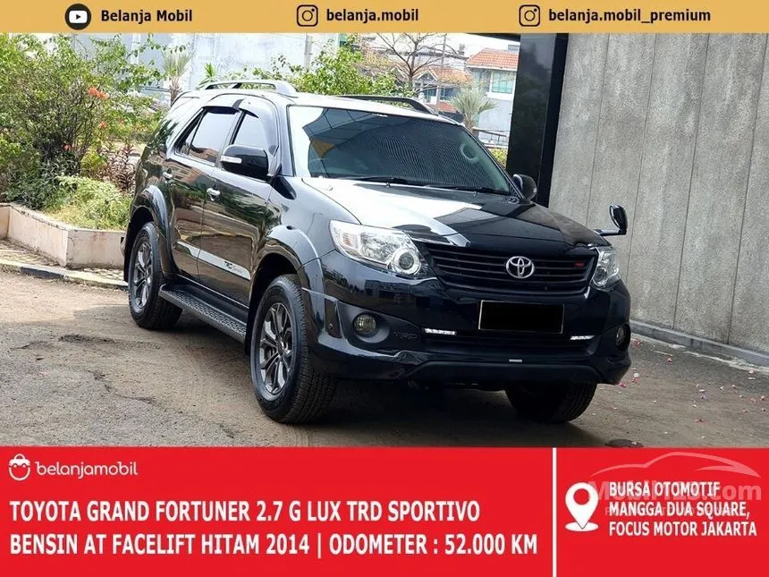Jual Mobil Toyota Fortuner 2014 TRD G Luxury 2.7 di DKI Jakarta Automatic SUV Hitam Rp 239.000.000