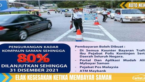 PDRM Kutip RM109 Juta - Lanjut Diskaun Saman Trafik Sehingga 31 Disember