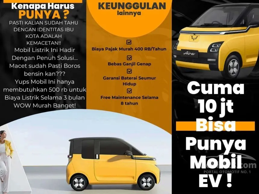 Jual Mobil Wuling EV 2024 Air ev Lite di Banten Automatic Hatchback Lainnya Rp 170.000.000