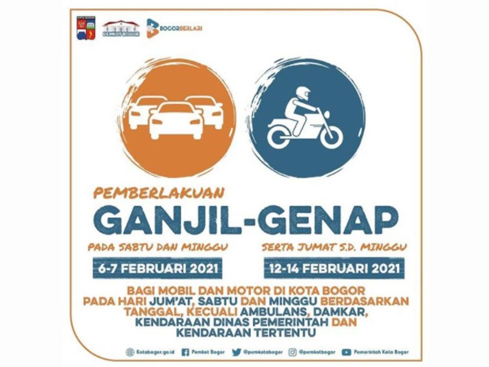 Ini Lokasi Pemeriksaan Pembatasan Ganjil-Genap di Kota Bogor