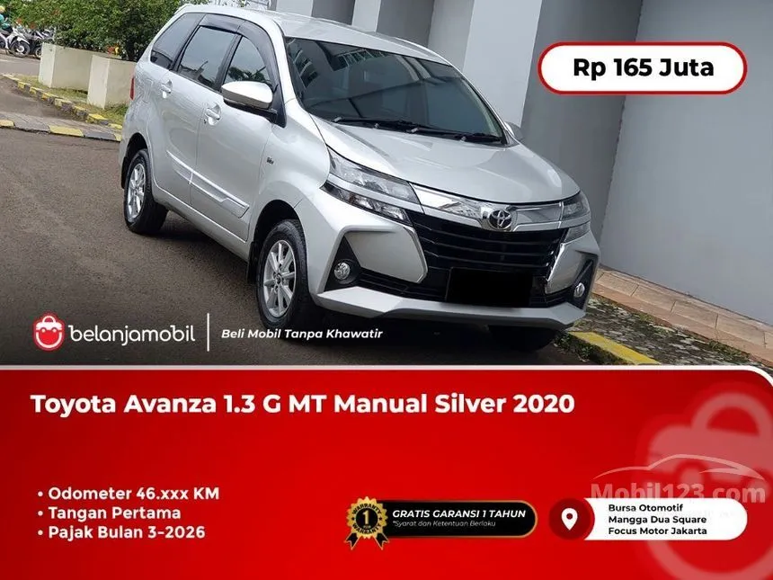 Jual Mobil Toyota Avanza 2020 G 1.3 di DKI Jakarta Manual MPV Silver Rp 165.000.000