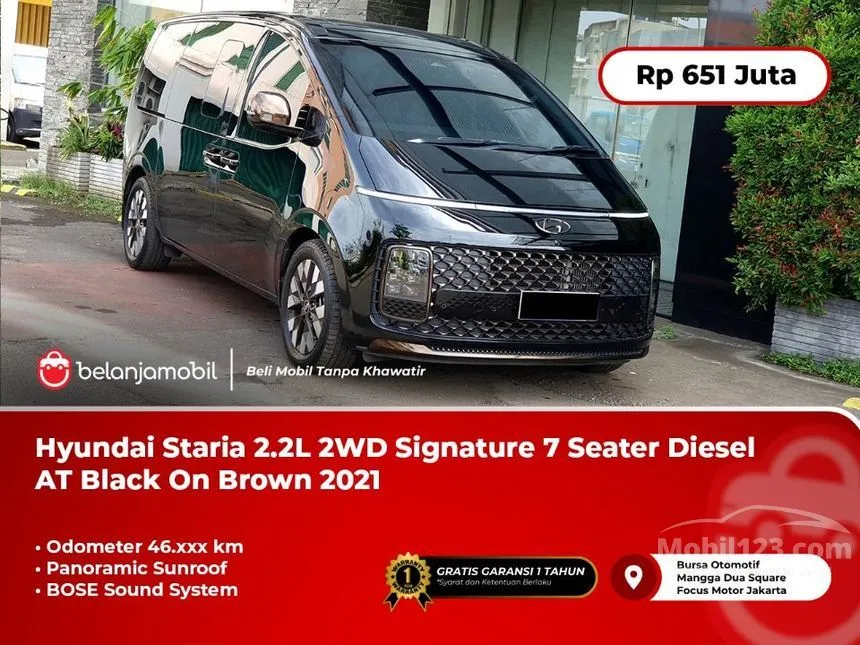 Jual Mobil Hyundai Staria 2021 Signature 7 2.2 di DKI Jakarta Automatic MPV Hitam Rp 651.000.000