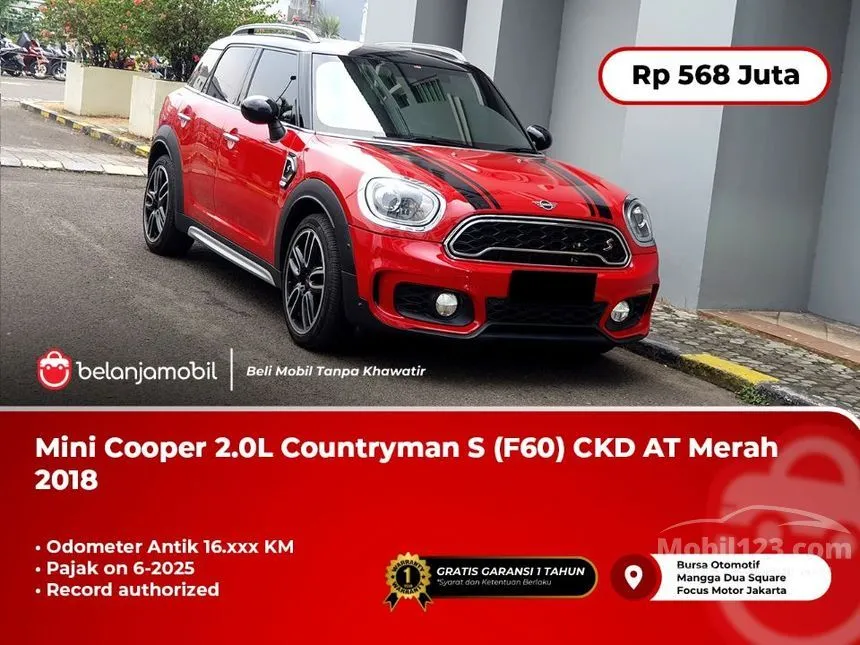 Jual Mobil MINI Countryman 2019 Cooper S 2.0 di DKI Jakarta Automatic SUV Merah Rp 568.000.000
